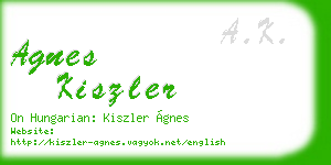 agnes kiszler business card