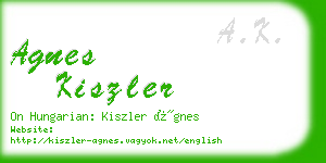 agnes kiszler business card